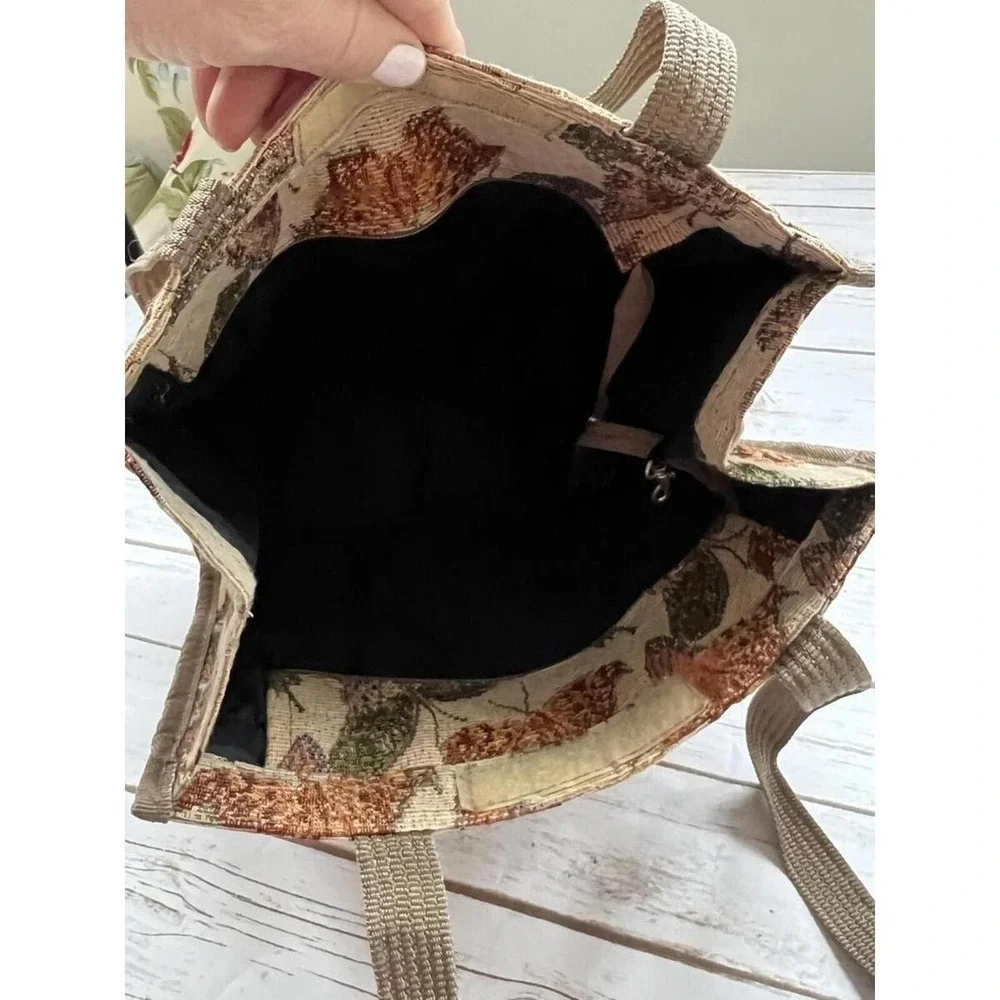 Unbranded Tapestry Tote Bag Brown Butterfly Woven Cottagecore‎ OS